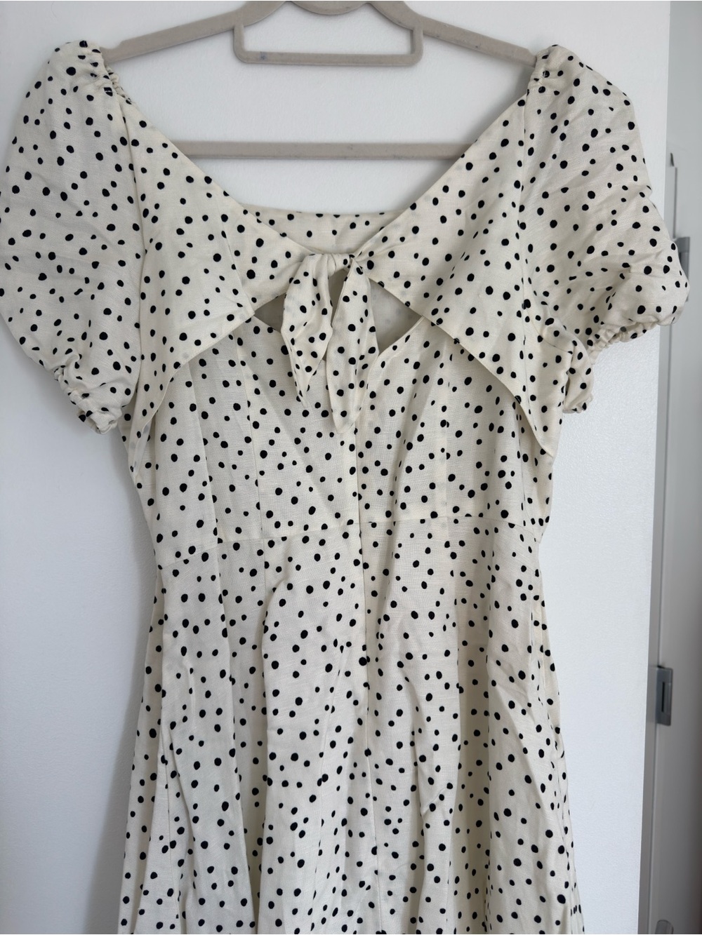 LOFT Polka Dot Dress with Bow Back Detail